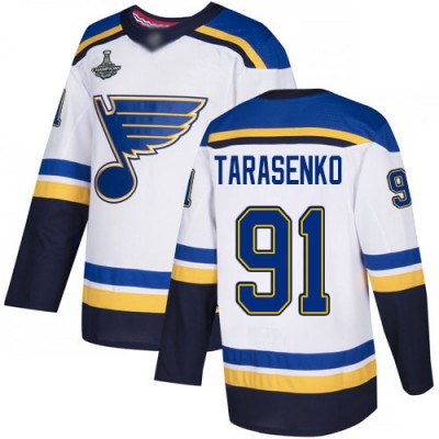 Adidas St. Louis Blues #91 Vladimir Tarasenko White Road Authentic Stanley Cup Champions Stitched NHL Jersey